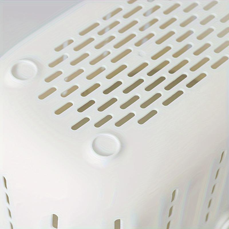 1 Shower Storage Basket with Drain Holes - No Installation, Lightweight Bathroom Storage Shelf with Handle, Suitable for Bathroom, Kitchen, Travel - Easy-Clean Plastic Material, Built-in Shower Organizer, Perforated Design, Sturdy Handle, Compact