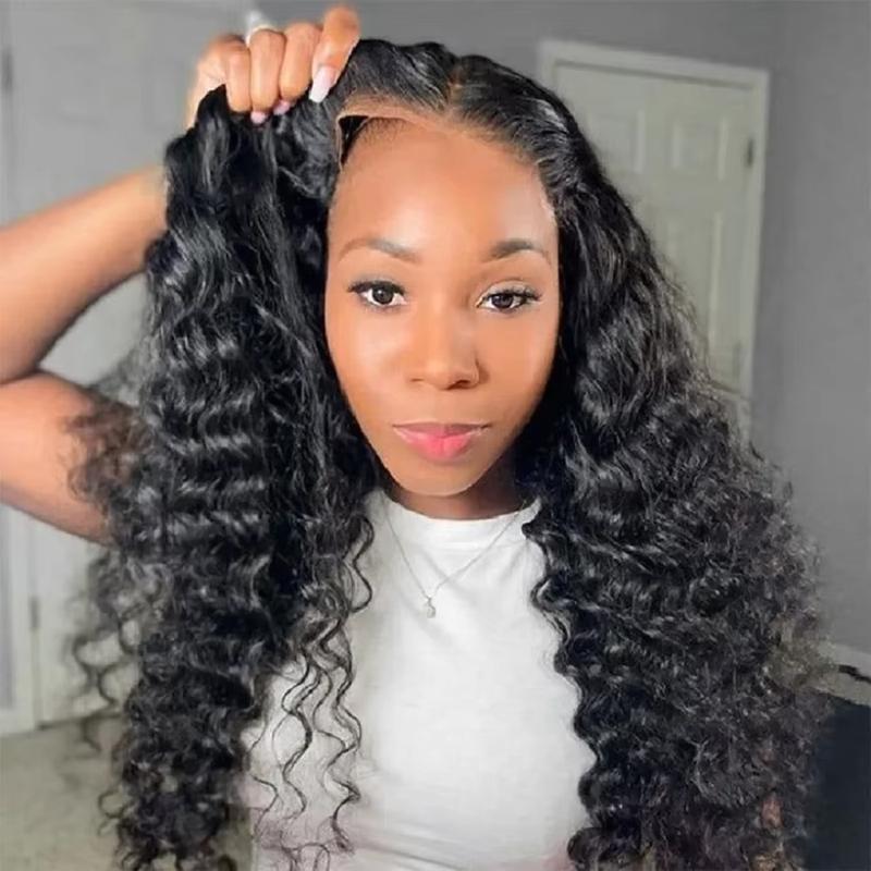 Bling Hair Easy Wear and Go Glueless Deep Wave 9x6 7x5 Transparent HD Lace Closure Glueless Wigs Human Hair 180% Density 6x4 5x5 HD Lace Natural Color For Black Women TikTokShopHolidayHaul