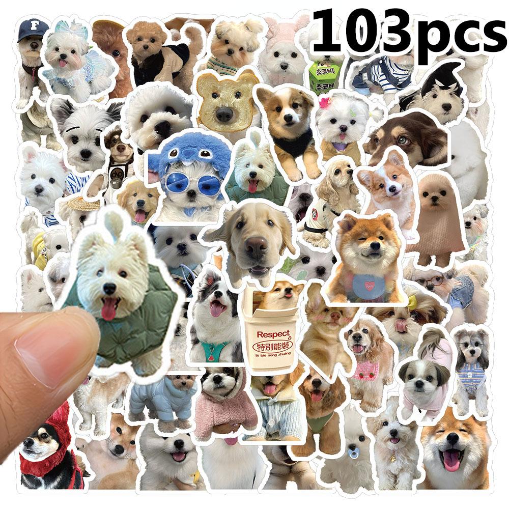 103 Trendy Dog Stickers, Unique Creative Clear Handmade Notebook DIY Waterproof Decorative Stickers, Personalized Stationery Accessories