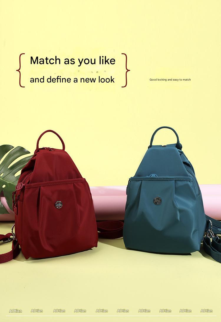 Velora Fashion Oxford Cloth Casual Backpack Messenger Bag Chest Bag with Side Pouch Adjustable Strap Zipper Pocket Inner Patch Pocket 30x21x14cm