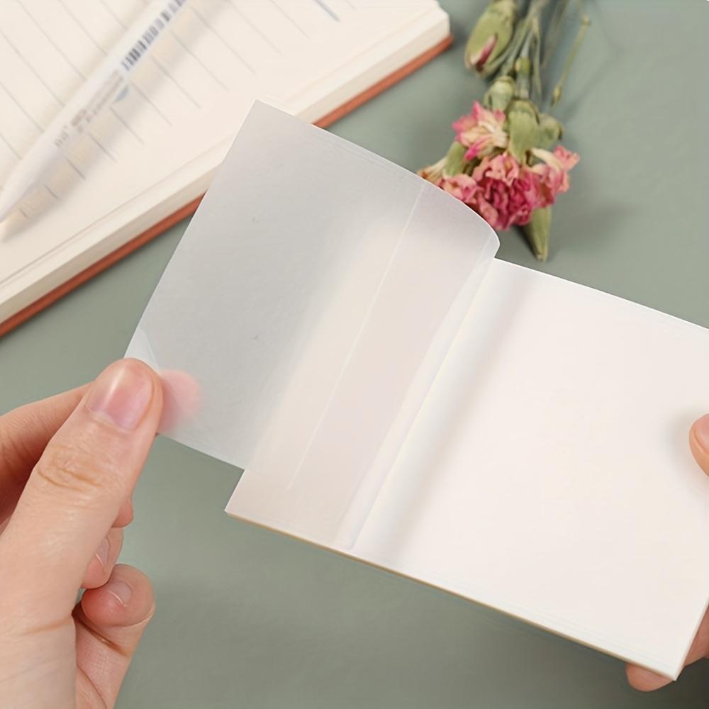 50 Sheets of Waterproof Transparent Self-Adhesive Sticky Notes - Durable, Removable, and Reusable for School, Office, and Home Organization - Perfect for Note-Taking, Reminders, and Task Management Office Supplies
