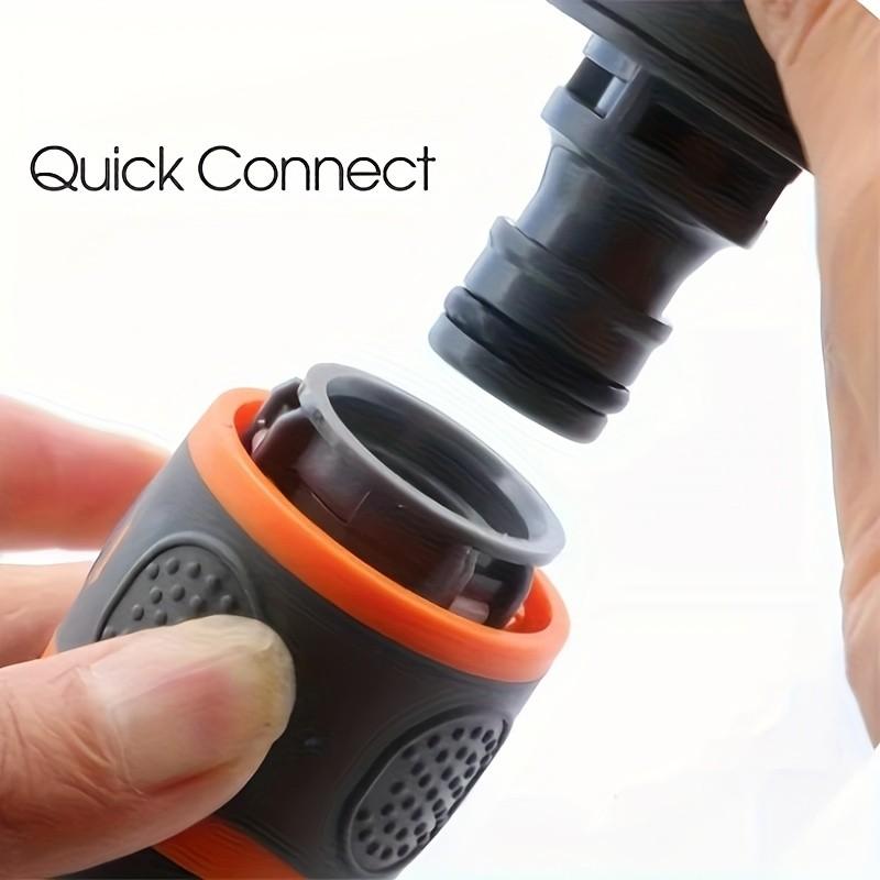 3-Piece Quick Connect Hose Adapter Set with Shut-Off Valve, Compatible with Garden Sprayer and Car Wash Gun, Universal 1/2", 3/8", 1/4", 3/4" Fittings