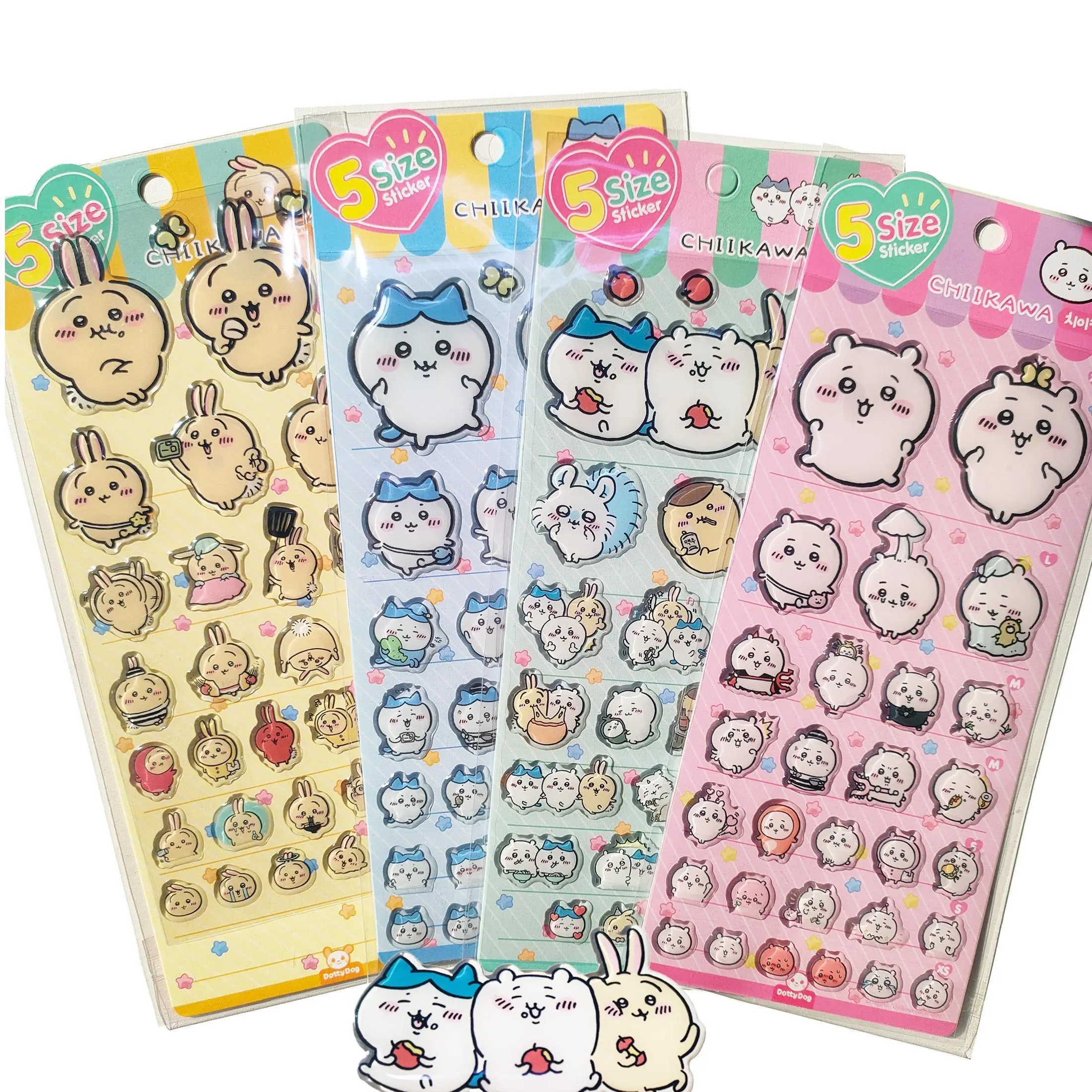 Chiikawa Cute Cartoon Stickers - 3D Stereoscopic Epoxy Resin Decals Great for Kids' DIY Decor & Holiday Gifts