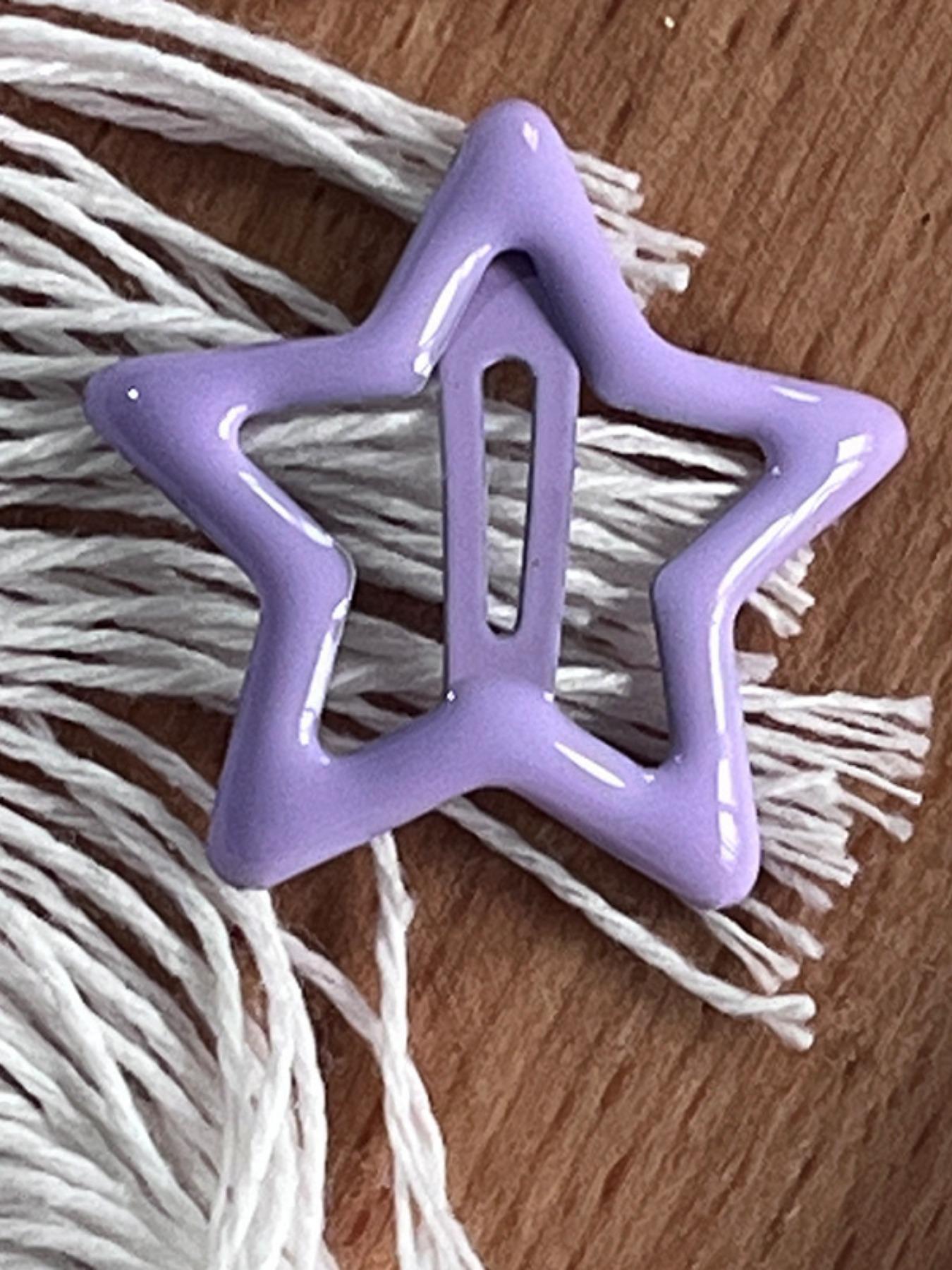 10pcs Set Single Color Random Mix Cute Metal Star Hair Clips, Multicolor Headbands for Students and Women, Casual All-Season Hairstyle Accessories