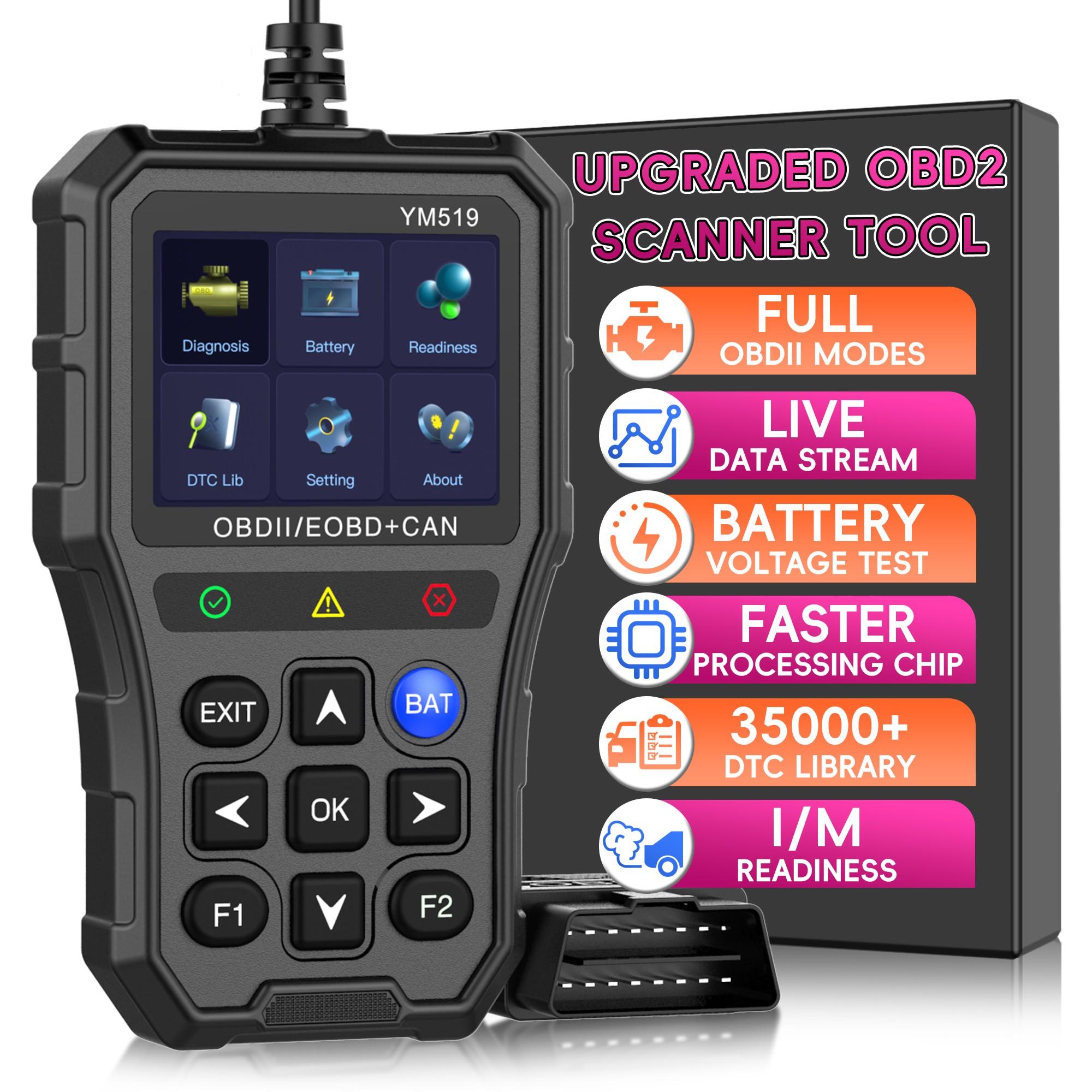 Professional Obd2 Scanner Diagnostic Tool, Automotive Diagnostic Tool, Engine Code Reader, Multi-Function Car Eobd/obdii Scan with Reset, Real-Time Data Monitoring