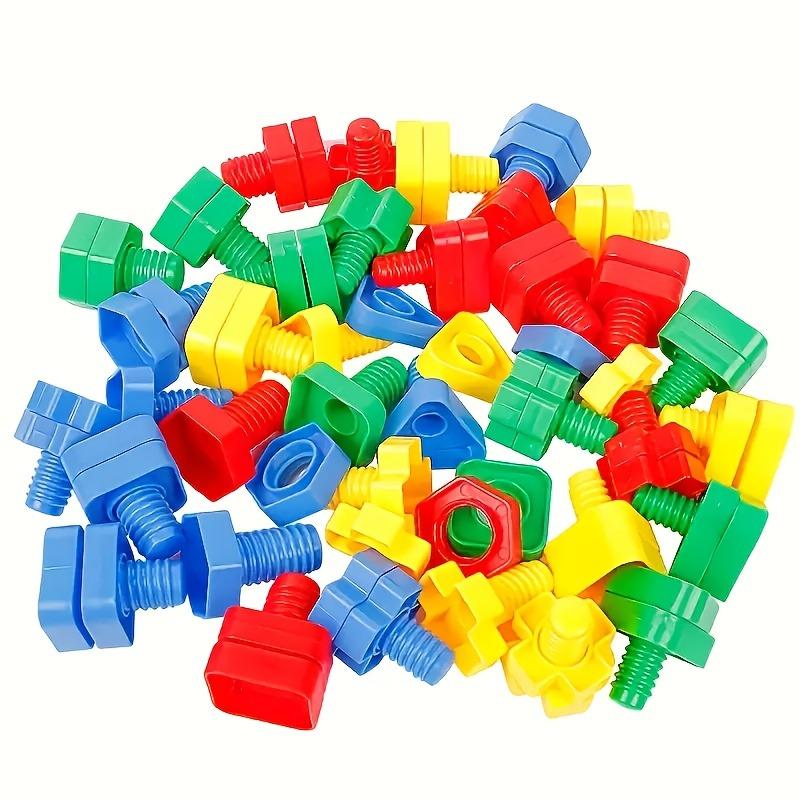 Nuts and Bolts, 20pcs Fine Motor Skills Occupational Relax Toys for Kids, Shapes and Colors Matching Toys, Building Construction Game