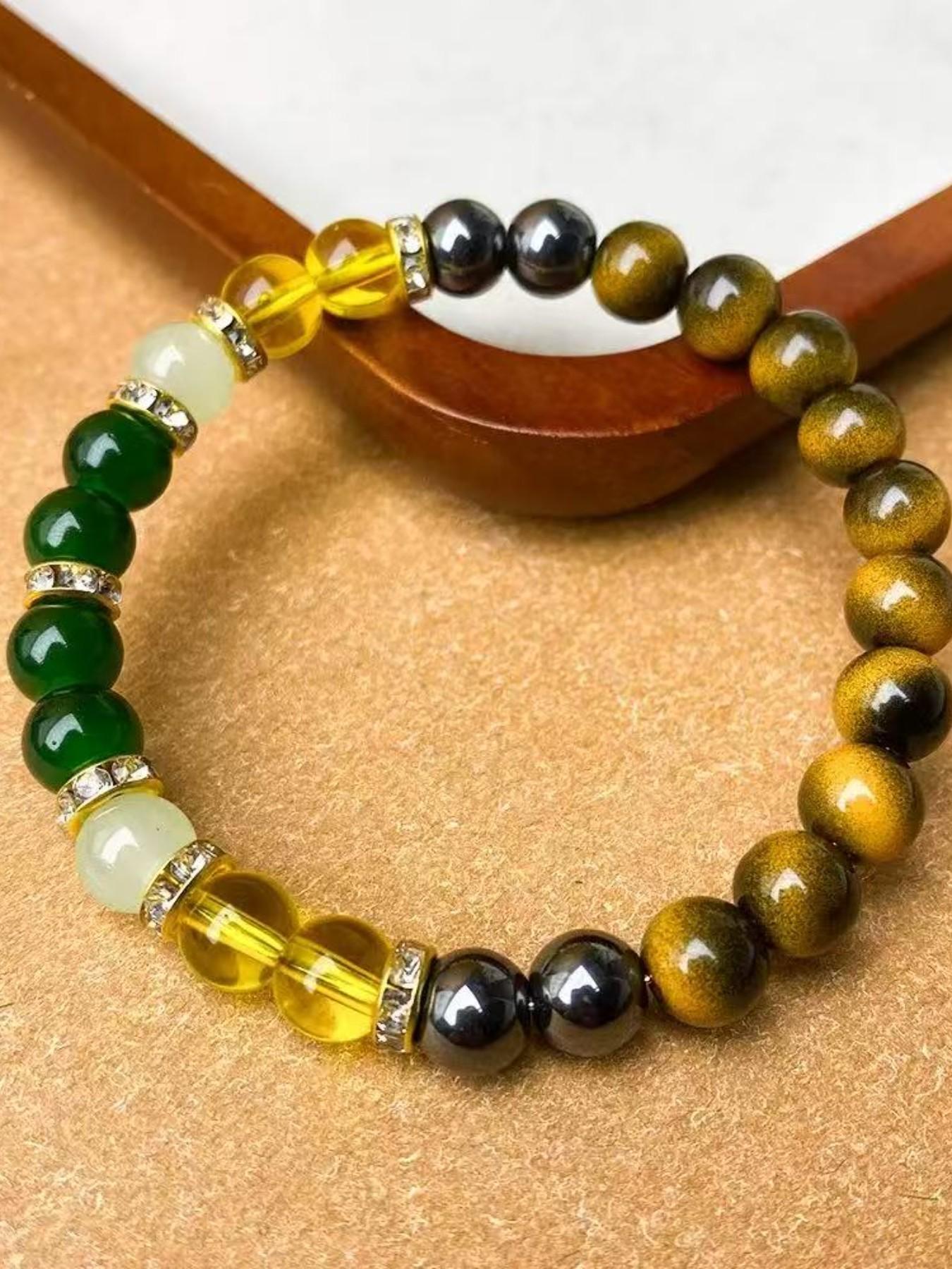 Hematite and Tiger Eye Money Bracelet, Lucky Bracelet, Attracts Wealth, Prosperity, Abundance, Feng Shui Jewelry, Handmade Design