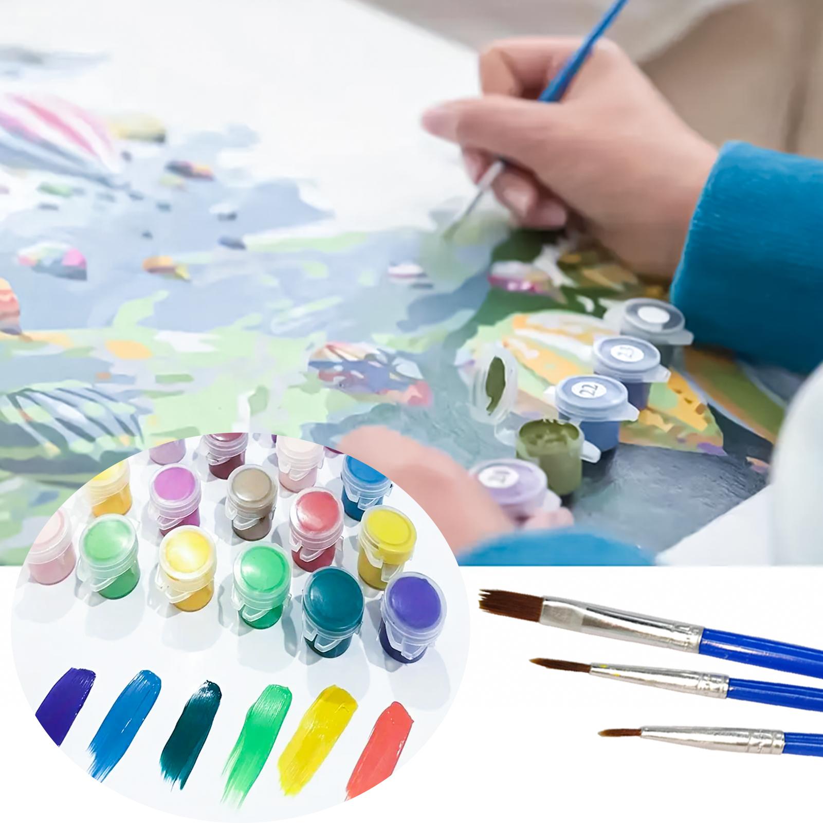 6pcs Paint By Numbers Kit for Adults Beginners - 8x12in / 20x30cm Color Canvas, Easy DIY Flowers Acrylic Painting Set - DIY Decorative Painting Wall Decor for Living Room and Bedroom, Creative Gift for Birthday, Mother's Day and Christmas, Without Frame