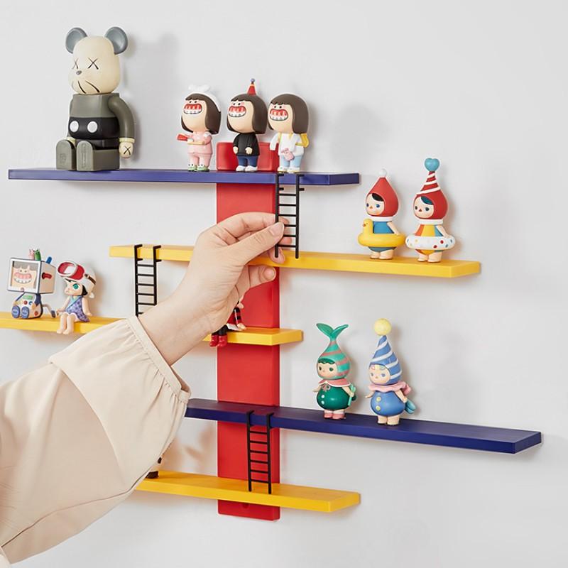 Adjustable Wall-Mounted Display Rack, 5-Tier Ps Board Storage Shelf, Modern Home Decor Organizer for Action Figures, Dolls, Statues, Toys