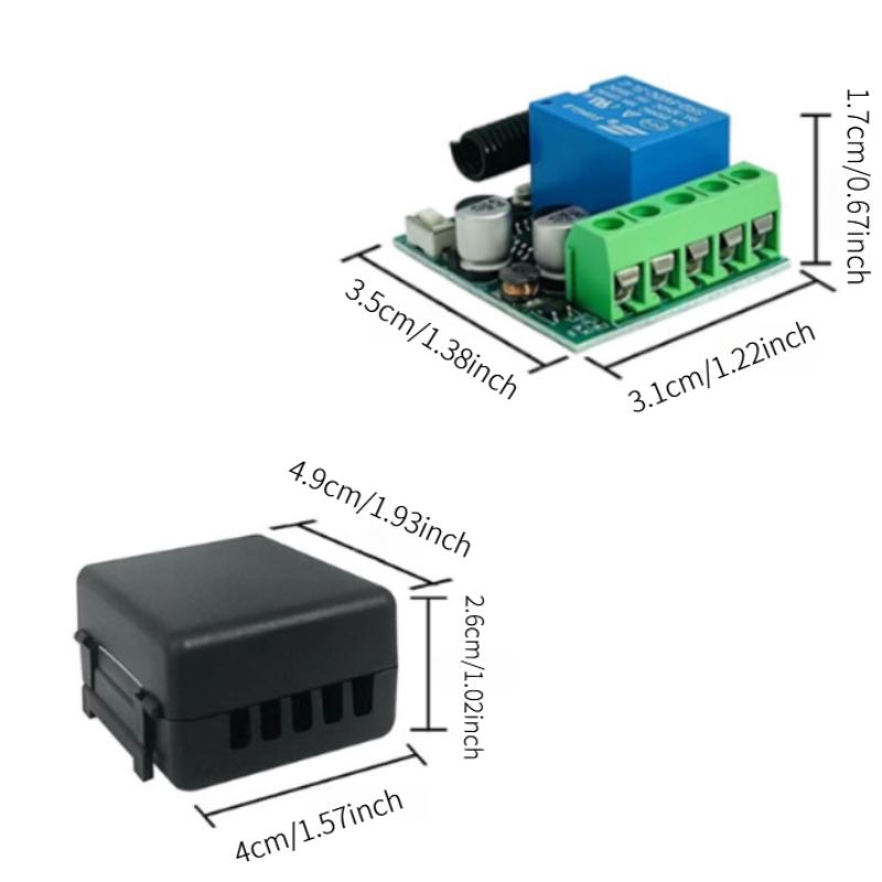 Dc 12V Relay Receiver Wireless Remote Control Switch Compact Module, RF Technology Transmitter 433mhz Pointing, Self-Locking Remote Controller