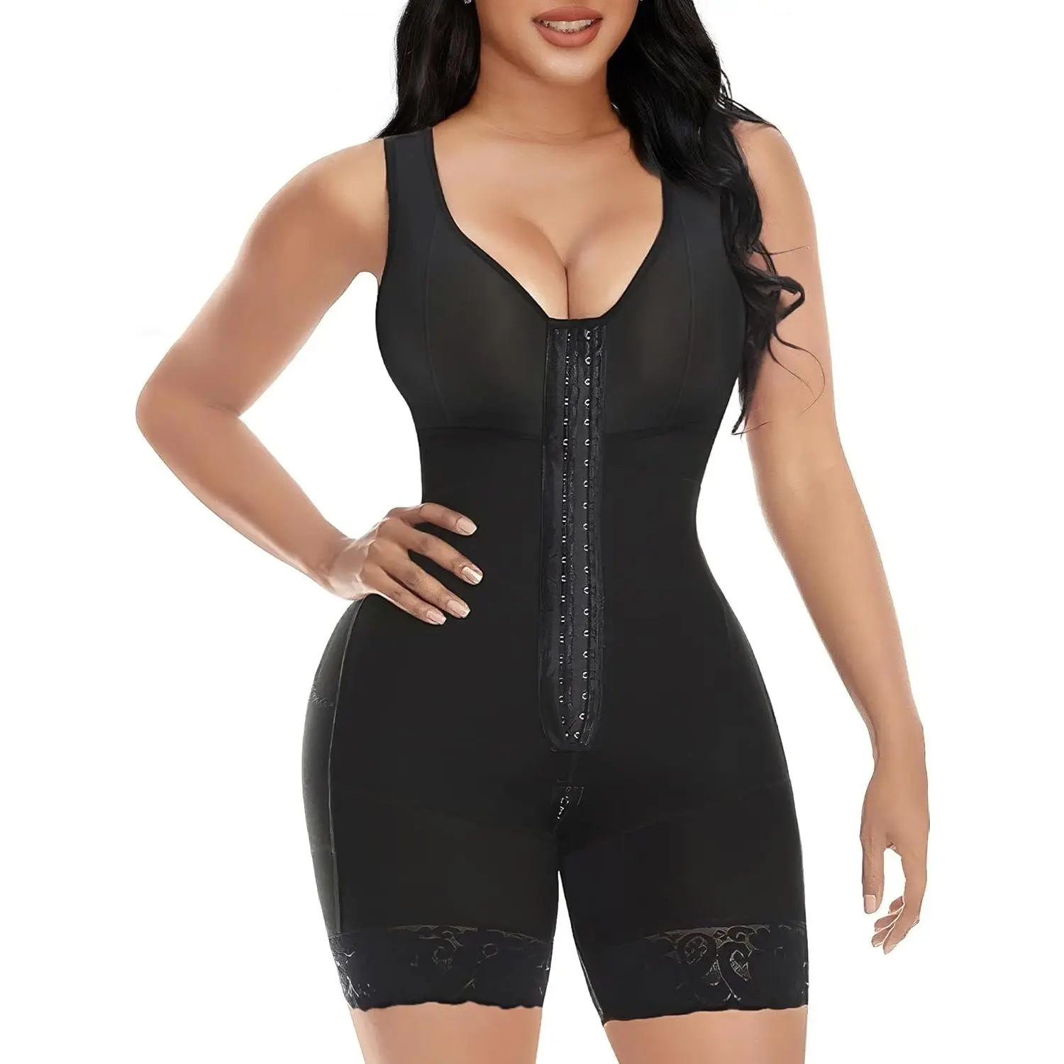 Fajas Colombianas Shapewear for Women Tummy Control Full Body Shaper Butt Lifter with Zipper Crotch