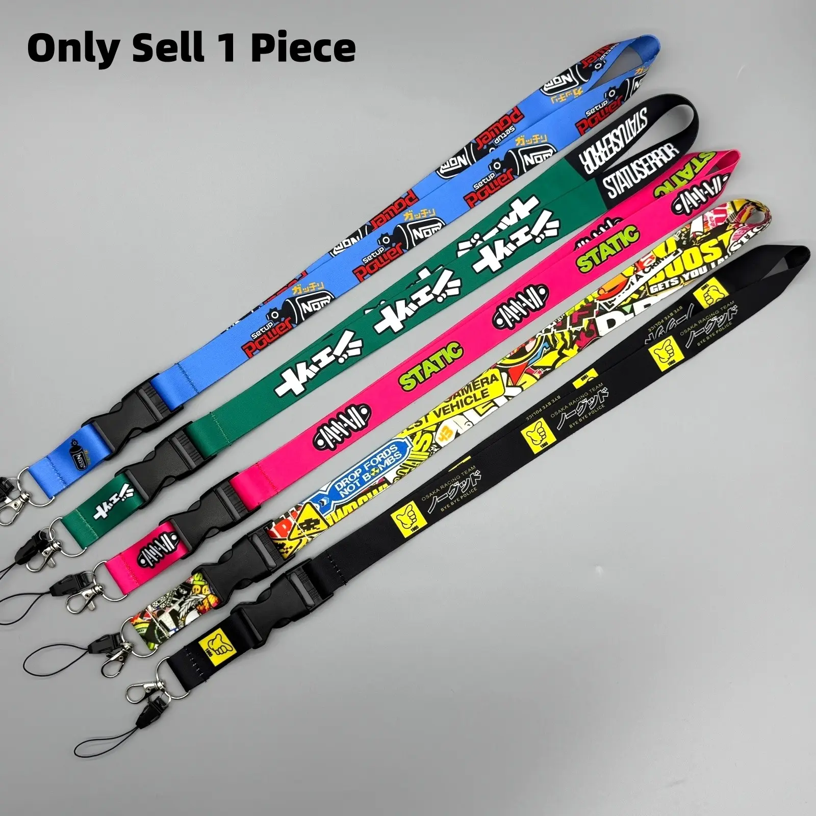 JDM Street Style Lanyard Neck Strap, Anime Graffiti Print Detachable Breakaway Lanyard for Phone Key ID Badge Card Holder, Fashion Car Culture Keychain Lanyard Gift, Cell Phone Lanyard