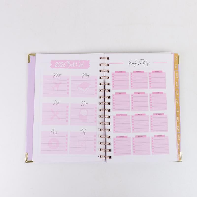2026 Soft Lavender All-in-One Planner: Elegant Spiral-Bound Organizer with Luxe Gold Accents – Complete with Yearly Overviews, Monthly Spreads, Weekly Breakdowns & Daily Pages to Keep Your Life Organized in Understated Style
