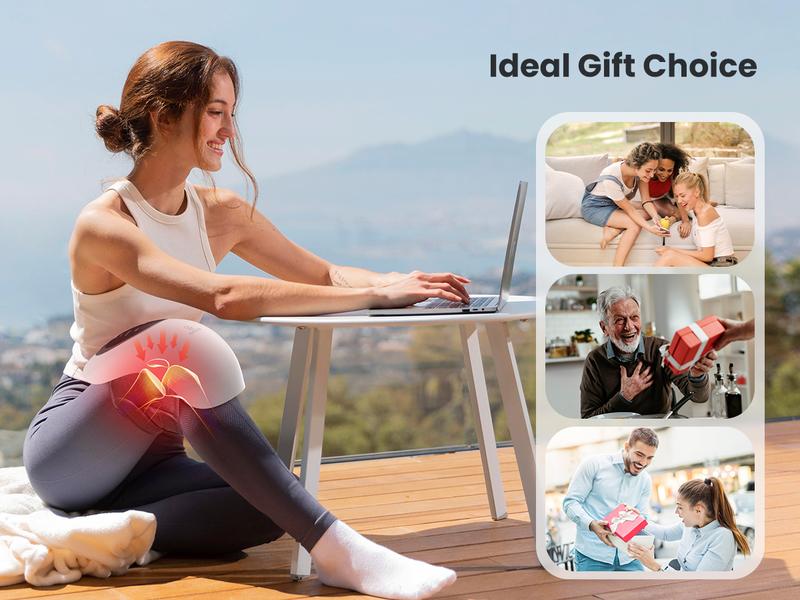 COMFIER Comfort Heated Knee Massager, 3 Vibration Modes Leg Relaxation Massager, 3 Heat Adjustment Modes Leg Relaxation Massager , with LED Screen