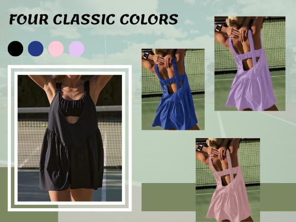 AnotherChill Women's 2-Piece Tennis Dress Set - Built-in Bra, Matching Shorts with Pockets, Cut Out Design - Gym, Golf Workout Sets Women Clothes #sohochic AnotherChill Women's 2-Piece Tennis Dress Set - Built-in Bra, Matching Shorts with Pockets, Cut Out Design - Gym, Golf Workout Sets Women Clothes #sohochic