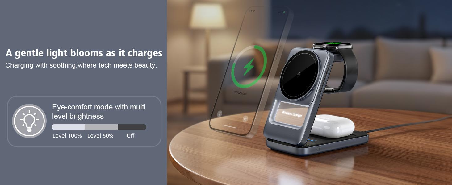 3 in 1 Magnetic Wireless Charging Station Mag-safe Charger Stand Magnetic Charger Dock 15W for iPhone 16 15 14 13 12 Series, For iwatch 3- 10 SE/Ultra, For Air 2-4 Pro, Space-saving, Exquisite Gift 3 in 1 Magnetic Wireless Charging Station Mag-safe Charger Stand Magnetic Charger Dock 15W for iPhone 16 15 14 13 12 Series, For iwatch 3- 10 SE/Ultra, For Air 2-4 Pro, Space-saving, Exquisite Gift