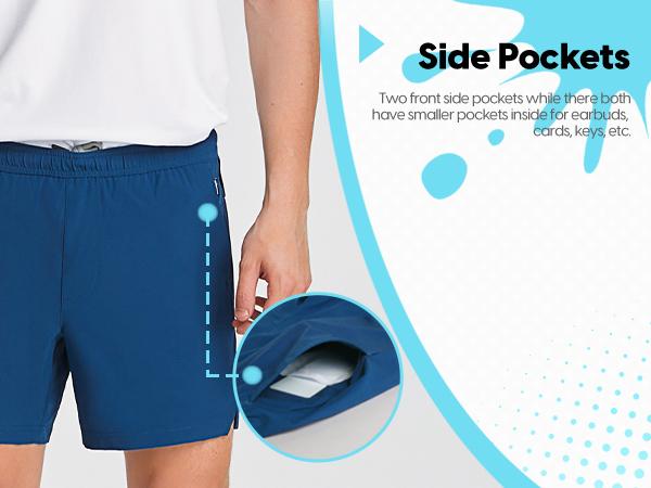 Maamgic 2 in 1 Stretch Short Lined Black Mayan Gym Shorts, Breathable Comfort Workout Athletic Training Shorts with Phone Pockets,Lightweight Quick Drying Drawstring Sports Shorts for Gym Fitness,Outfits Going Out Outfit, Menswear Clothes Bottoms