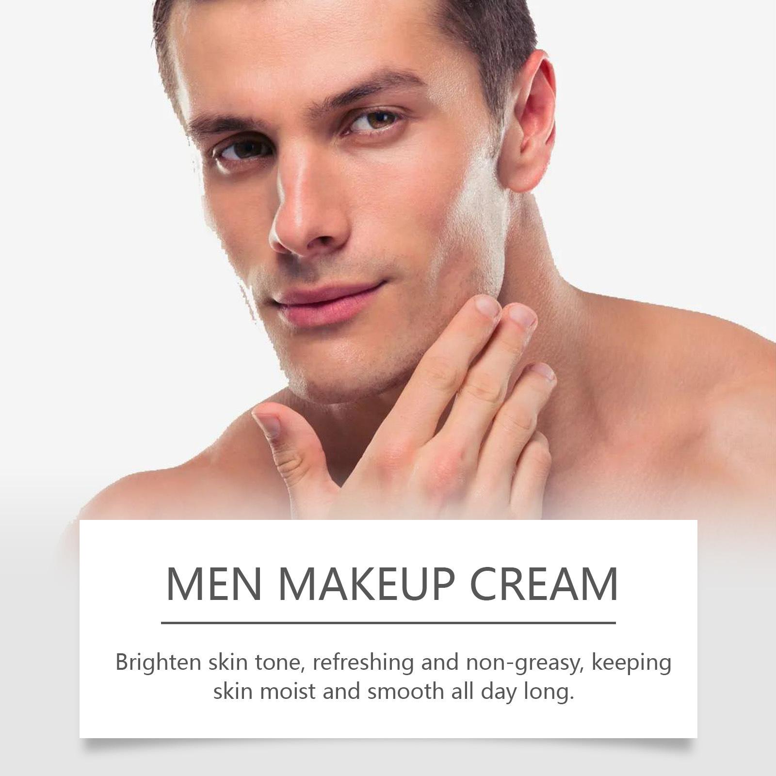 EELHOE Men Makeup Cream Even Skin Tone Oil Control Shrink Pores Moisturizing Face Concealer Matte Waterproof Makeup Base Primer EELHOE Men Makeup Cream Even Skin Tone Oil Control Shrink Pores Moisturizing Face Concealer Matte Waterproof Makeup Base Primer
