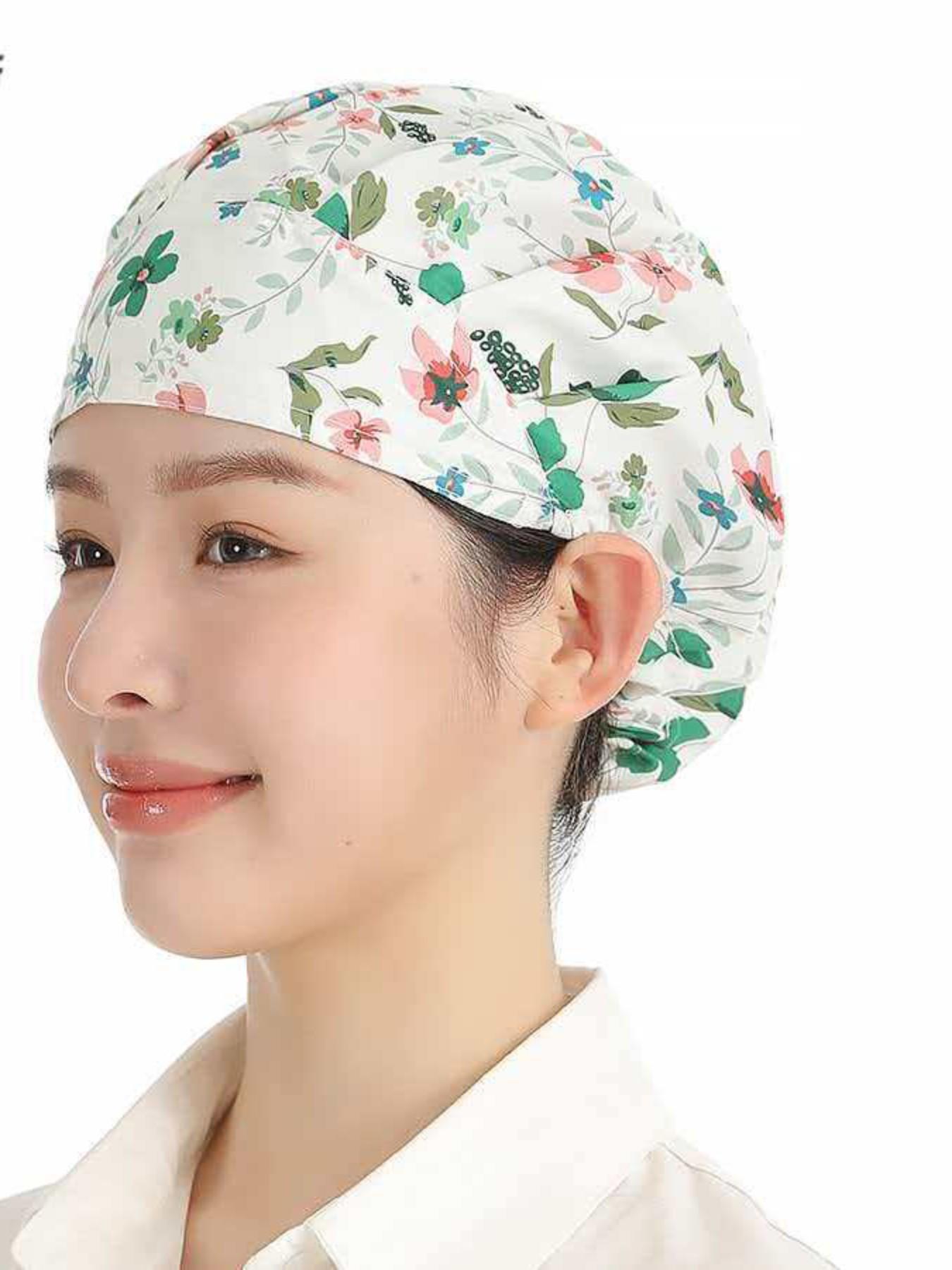 Unisex Adjustable Elastic Chef Hat, 5-Piece Set, Kitchen Cooking Bakery Hat, Dustproof Work Cap, Men and Women Universal Fit