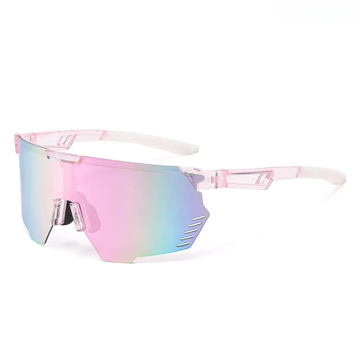 XUH Sport Cycling Sunglasses for Women Men, UV400 Protection Color Mirrored Lens Wind‑Resistant Wraparound Goggles, Lightweight Anti‑Slip Glasses for Biking Running Driving Outdoor Sports