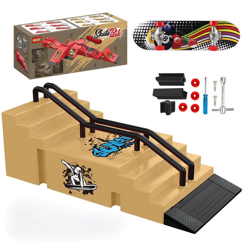 Creative Kids Finger Skateboard Set, Indoor Outdoor Play, Develops Motor Skills, Professional Training, Birthday Gift, Random Colors