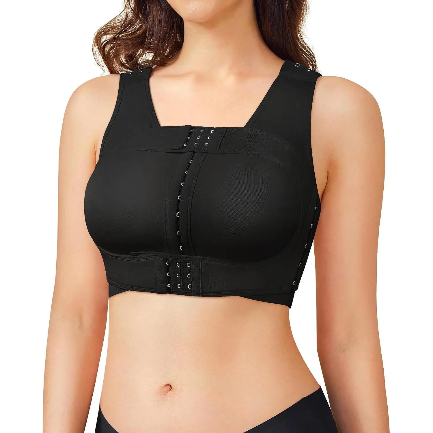 Front Closure Post-Surgical Compression Everyday Bra for Women, Mastectomy Bra with Removable Breast Support BandGift