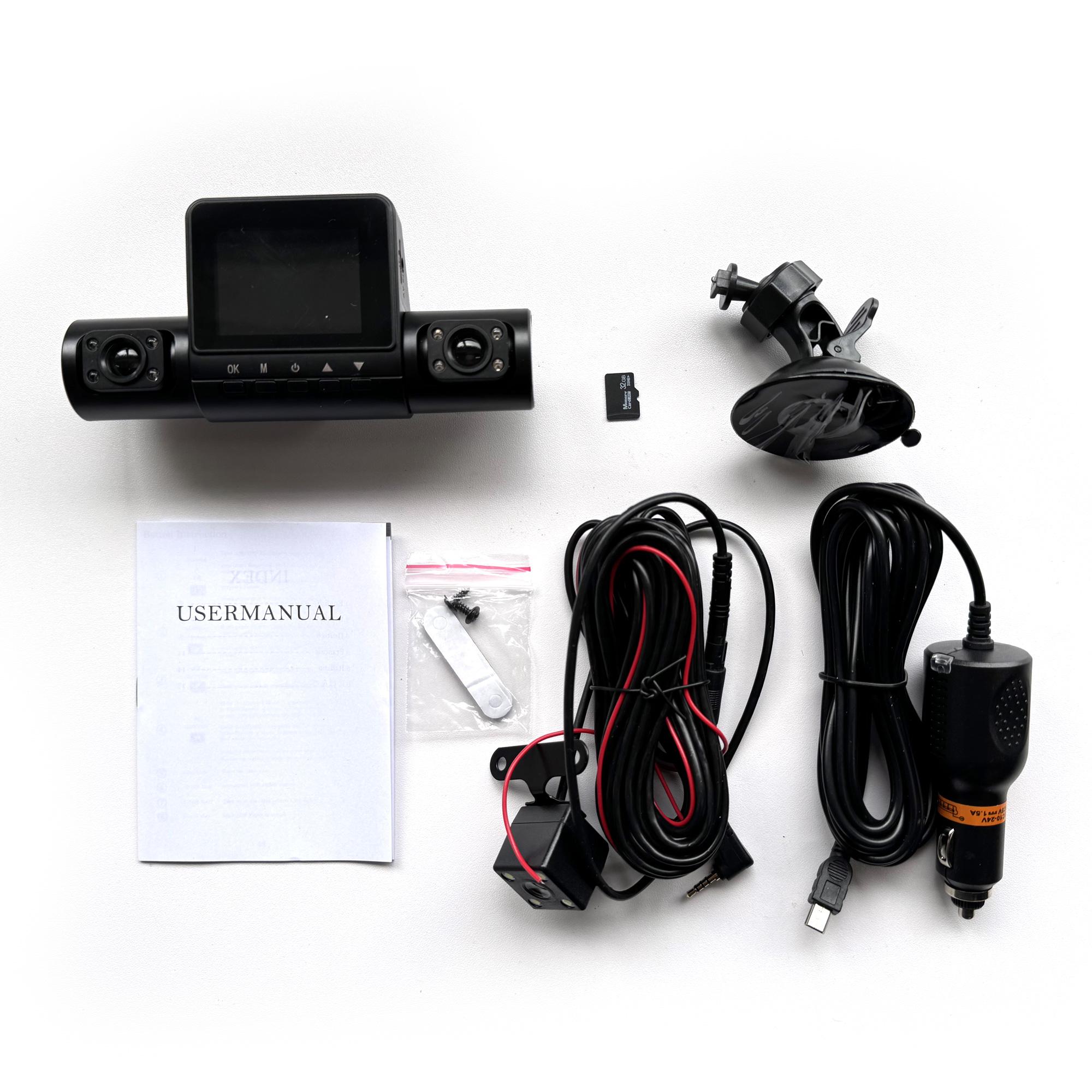 4K Dash Cam Front and Rear, Car Dash Camera, 4-Channel 1080P Night Vision, 32GB Memory, 360° Parking Mode, Waterproof Driving Recorder with G-Sensor, Loop Recording