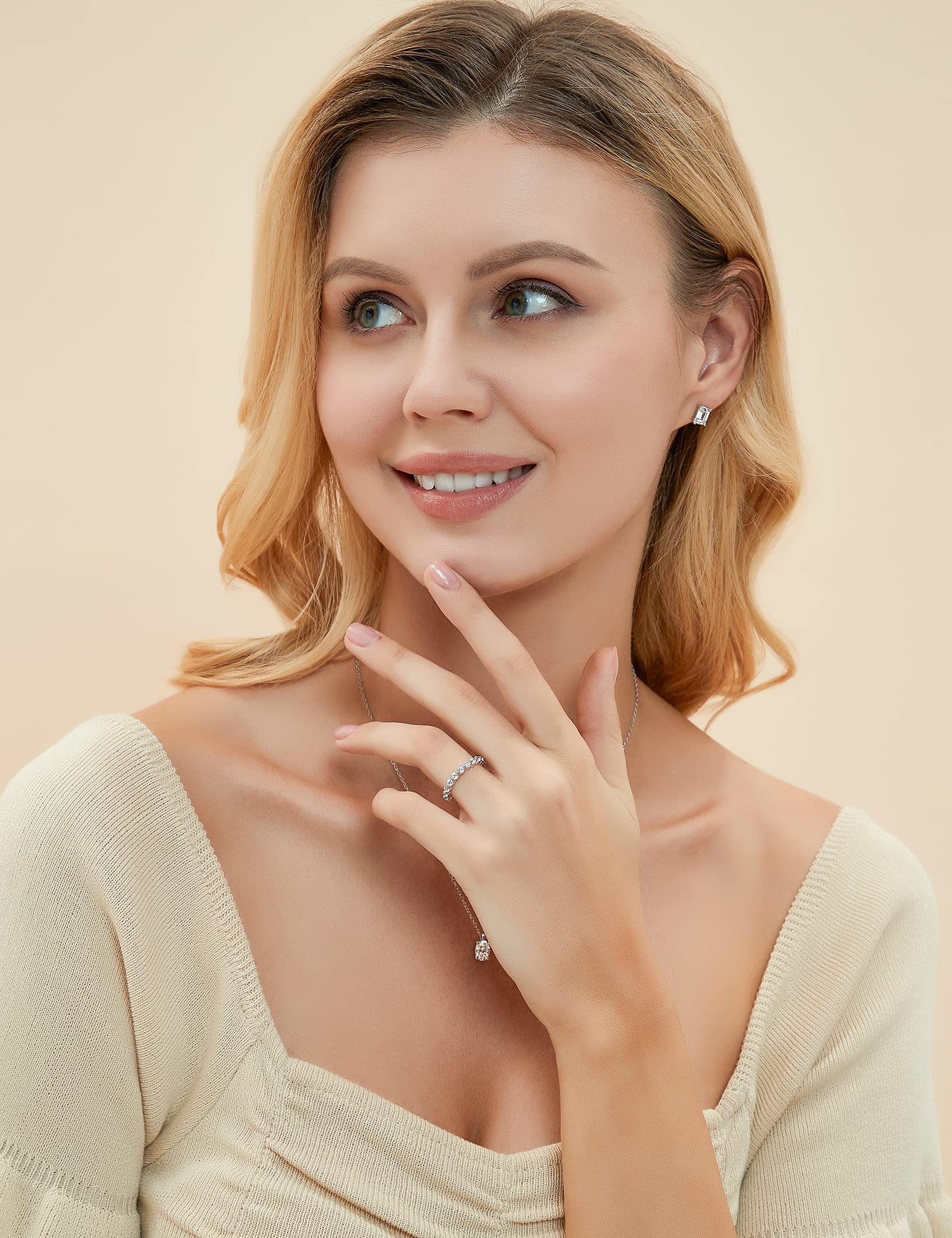 EAMTI 2mm 925 Sterling Silver Wedding Band Cubic Zirconia Full Eternity Stackable Engagement Ring EAMTI 2mm 925 Sterling Silver Wedding Band Cubic Zirconia Full Eternity Stackable Engagement Ring