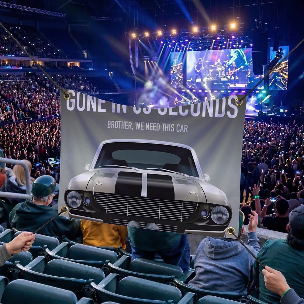 G-Gone in 60 Seconds MOVIE Flags Multi Size Atmosphere Flag, Cheerleading Hand Pulled Banner, Portable Outdoor Event Flag & Wall Decor for Sports, Parties, Home and Room Decoration