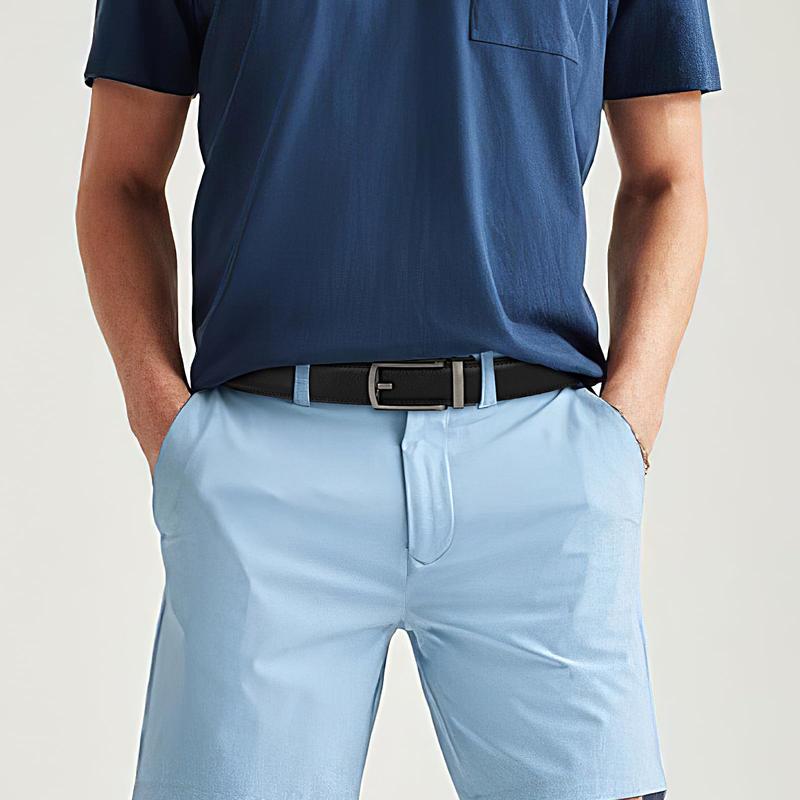 2-Pack Genuine Leather Ratchet Belts For Men Adjustable Belt Men's Dress Belt With Alloy Automatic Buckle