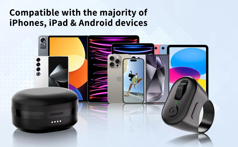 Scrolling Ring Wireless Bluetooth Remote Control for TikTok, Youtube Shorts, Instagram Reels, RedNote, Douyin, Kindle App - Not Compatible with Kindle Device, Google and Motorola Phones