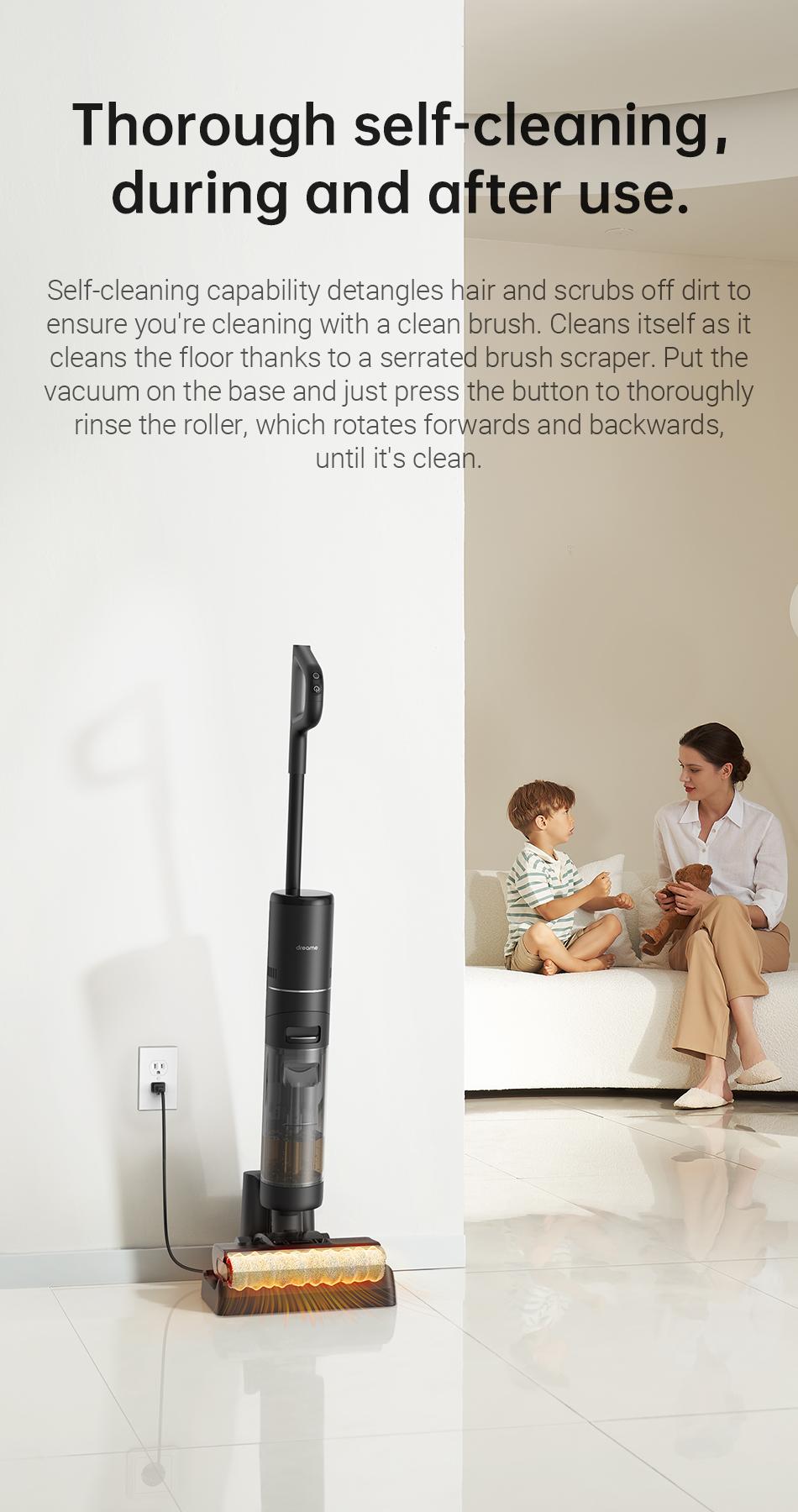 DREAME H12 PRO Series I Wet Dry Vacuum Cleaner, Smart Floor Cleaner Cordless Vacuum and Mop for Hard Floors, One-Step Edge to Edge Cleaning with Hot Air Drying Black