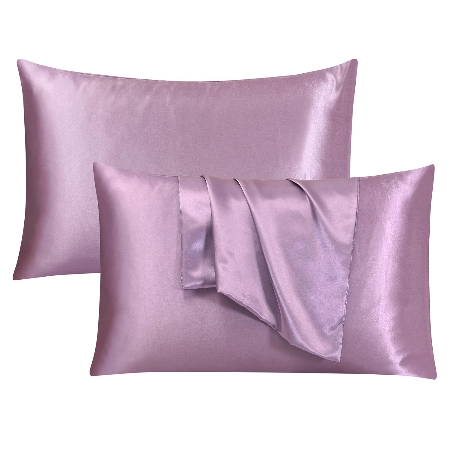 2/4 Piece Solid Satin Pillowcases, Smooth and Soft, Luxurious Comfort, Ideal for Bedroom, Perfect Gift for Various Occasions