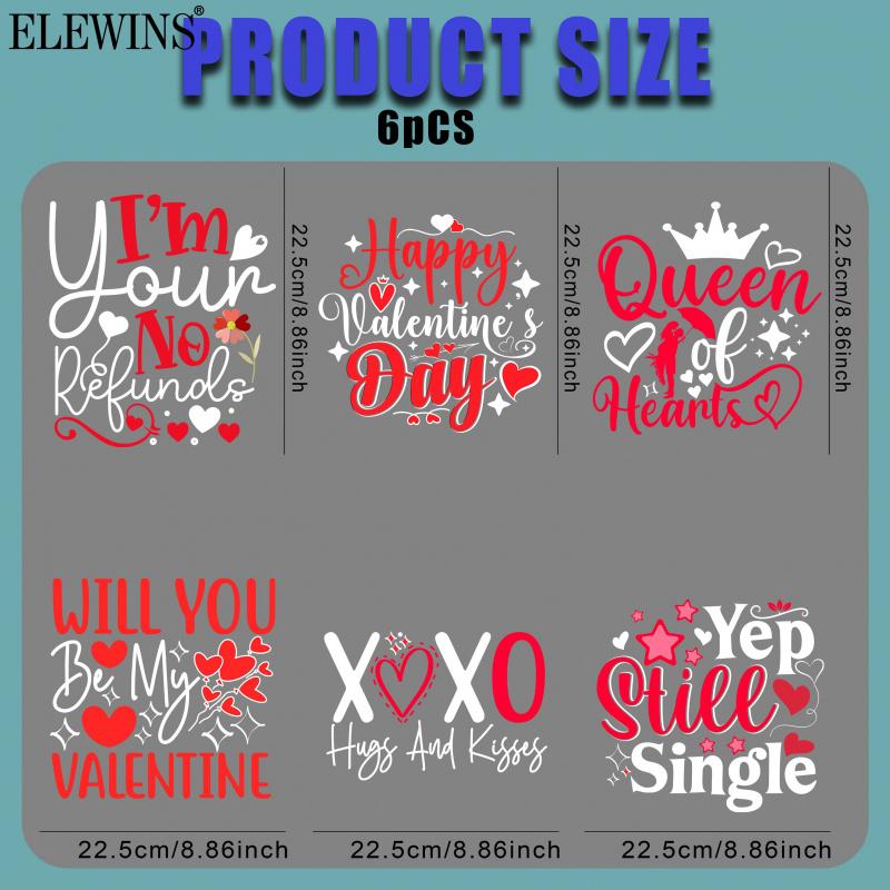 Valentine's Day 6 Sheets Gold Foil DTF Transfer Film Heat Transfer Sticker for Tshirt Hoodie Jeans Backpack Pillow Machine Washable DIY Craft Gift for Men Women