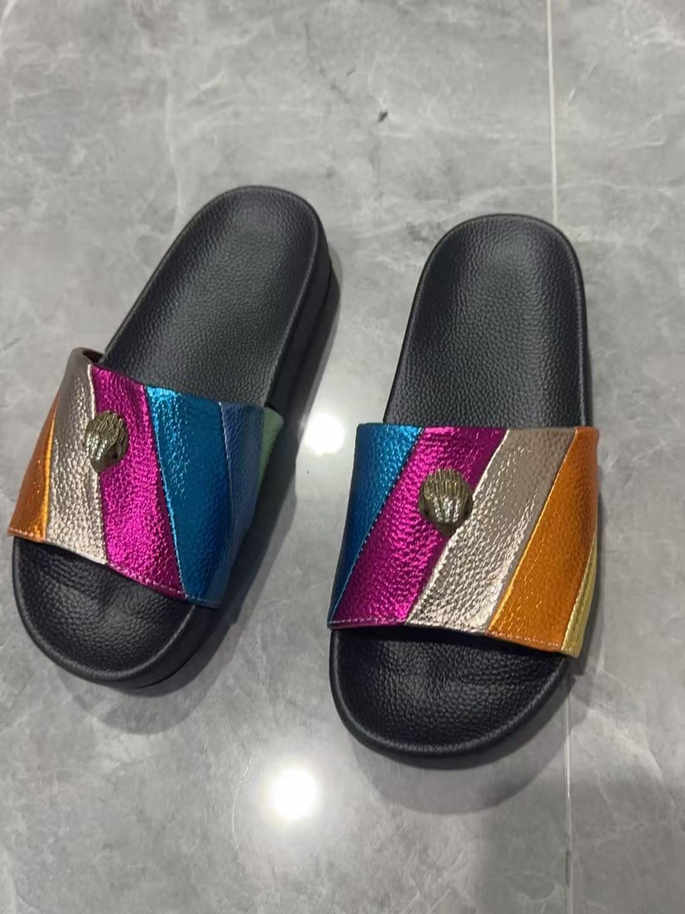 Seven Color Fish Mouth Outdoor Thick Sole Sandals, Summer New Roman Style Fashion Trendy Open Toe Beach Shoes, Lightweight Women's Flat Slippers