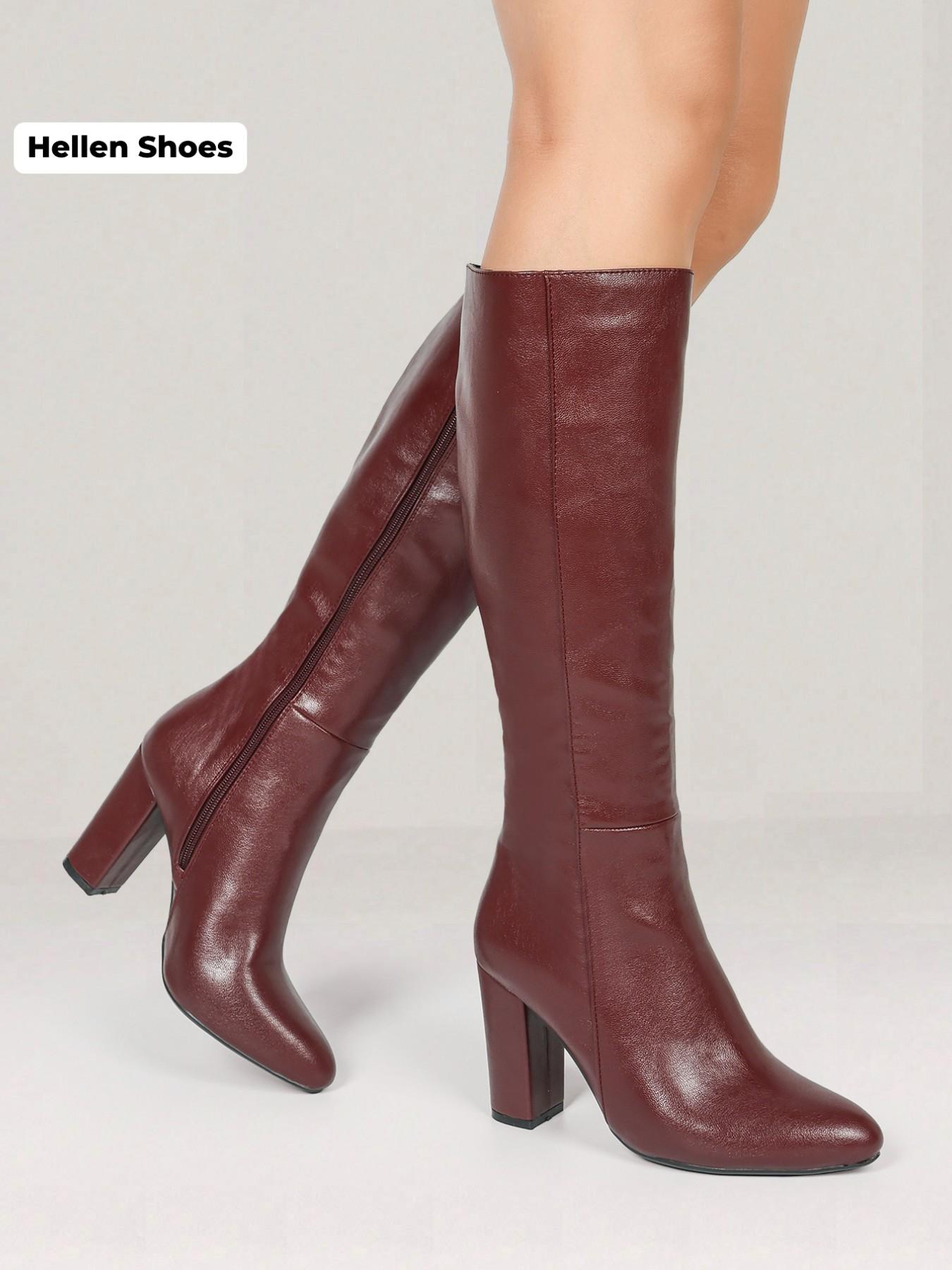 Women's Fashionable Solid Color Pointed Toe Boots, Elegant Zipper Design Knee Boots for Daily Wear, Female All-match Trendy Shoes for Fall & Winter, Pointed Toes Boots