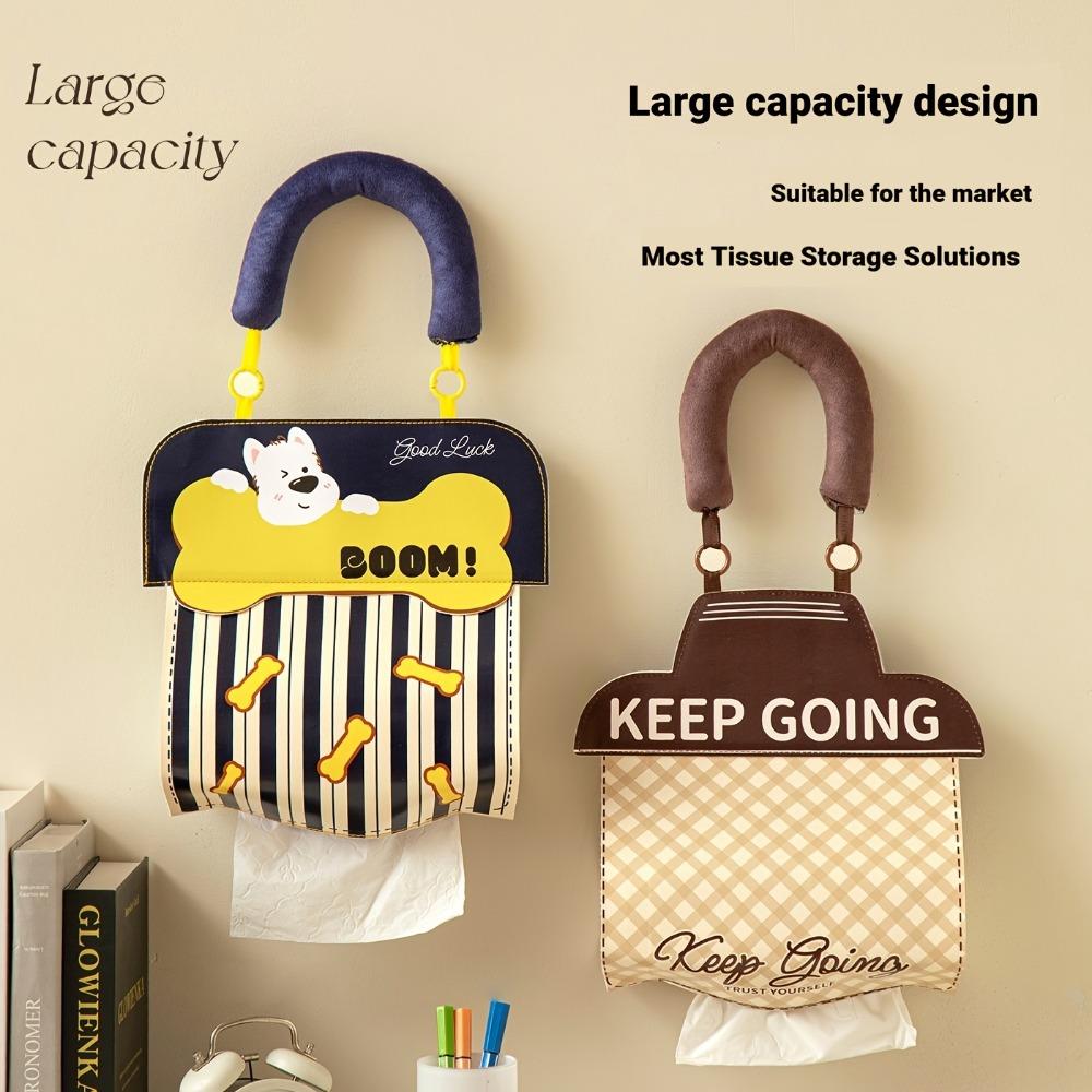 Creative Wall-Mounted Tissue Box, Soft Tissue Storage Bag for Both Bedroom and Kitchen, Fun Hanging Tissue Box.