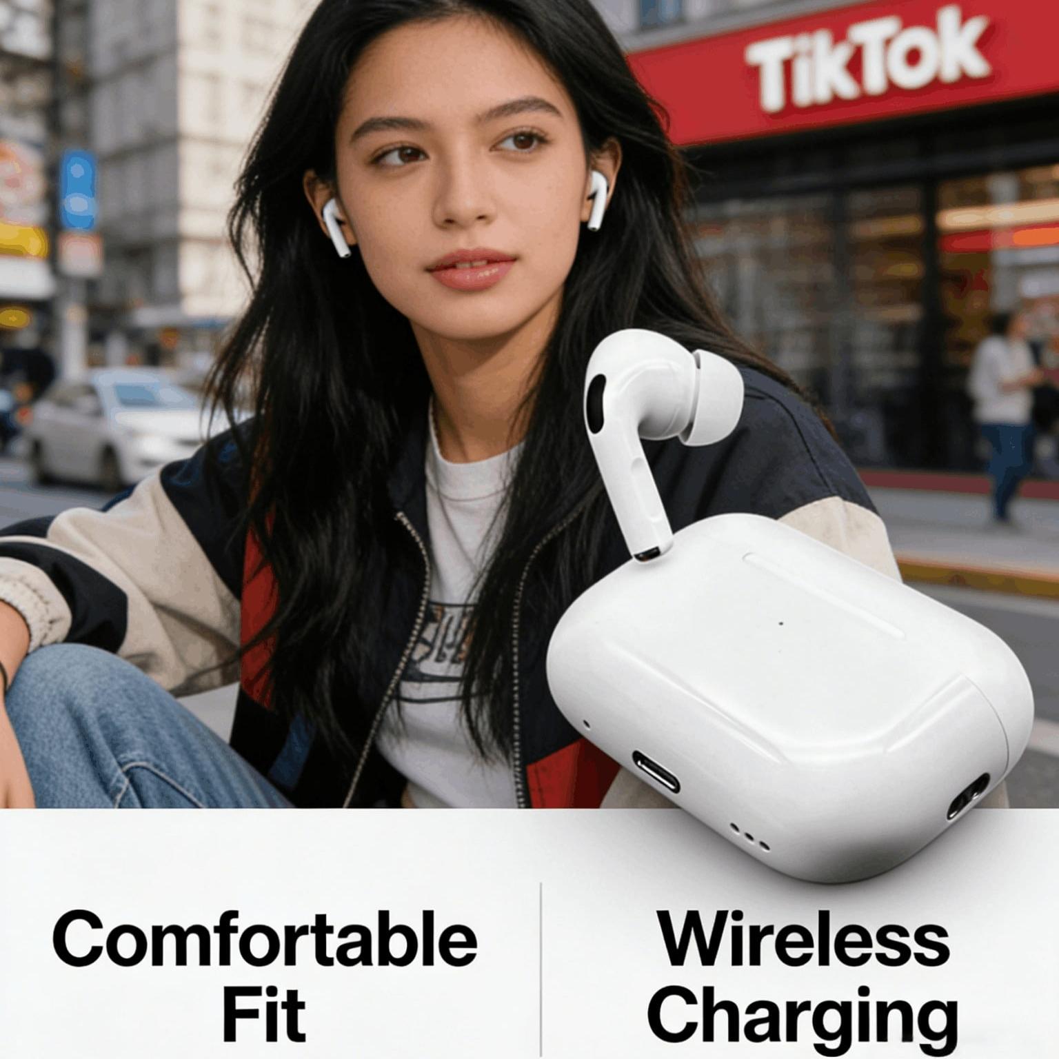 Wireless Headphones Stereo Sound Clear Calls Music Sports Touch Control Rechargeable Compatible iOS Android
