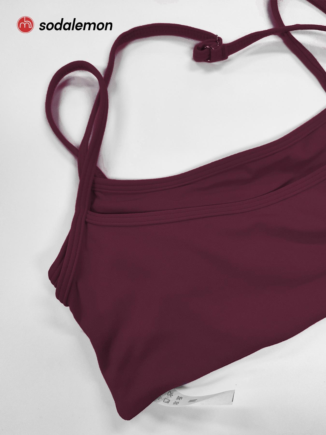 1 Piece Women's Fitness Bra, High-Elastic Thin-Strap Halter-Neck Sports Bra for Running and Yoga