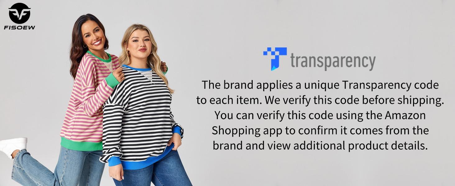 FISOEW Womens Striped Oversized Sweatshirt Color Block Crew Neck Long Sleeve Shirt Casual Loose Pullover Top Y2K Clothes Hoodie denimtearhoodie pink palm zip hoodie graphic zip Leg Baggy Womenswear Cotton