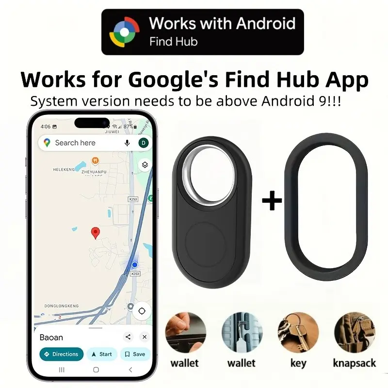 Smart Tag for Android, GPS Air Tracker with Google's Find HUB APP, Precise Positioning, Anti-Lost Device, for Keys, Pets, Wallets, Family Sharing