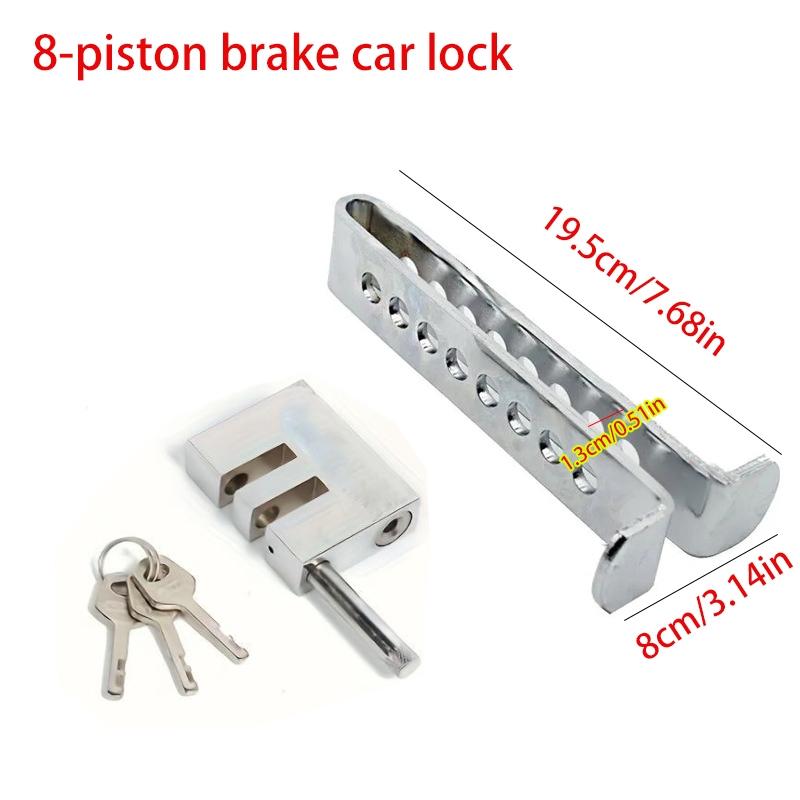 Anti-Theft Car Stainless Steel Brake Clutch Foot Pedal Lock, Fits Pedals Up to 1.5 cm, Fully Assembled Safety Lock