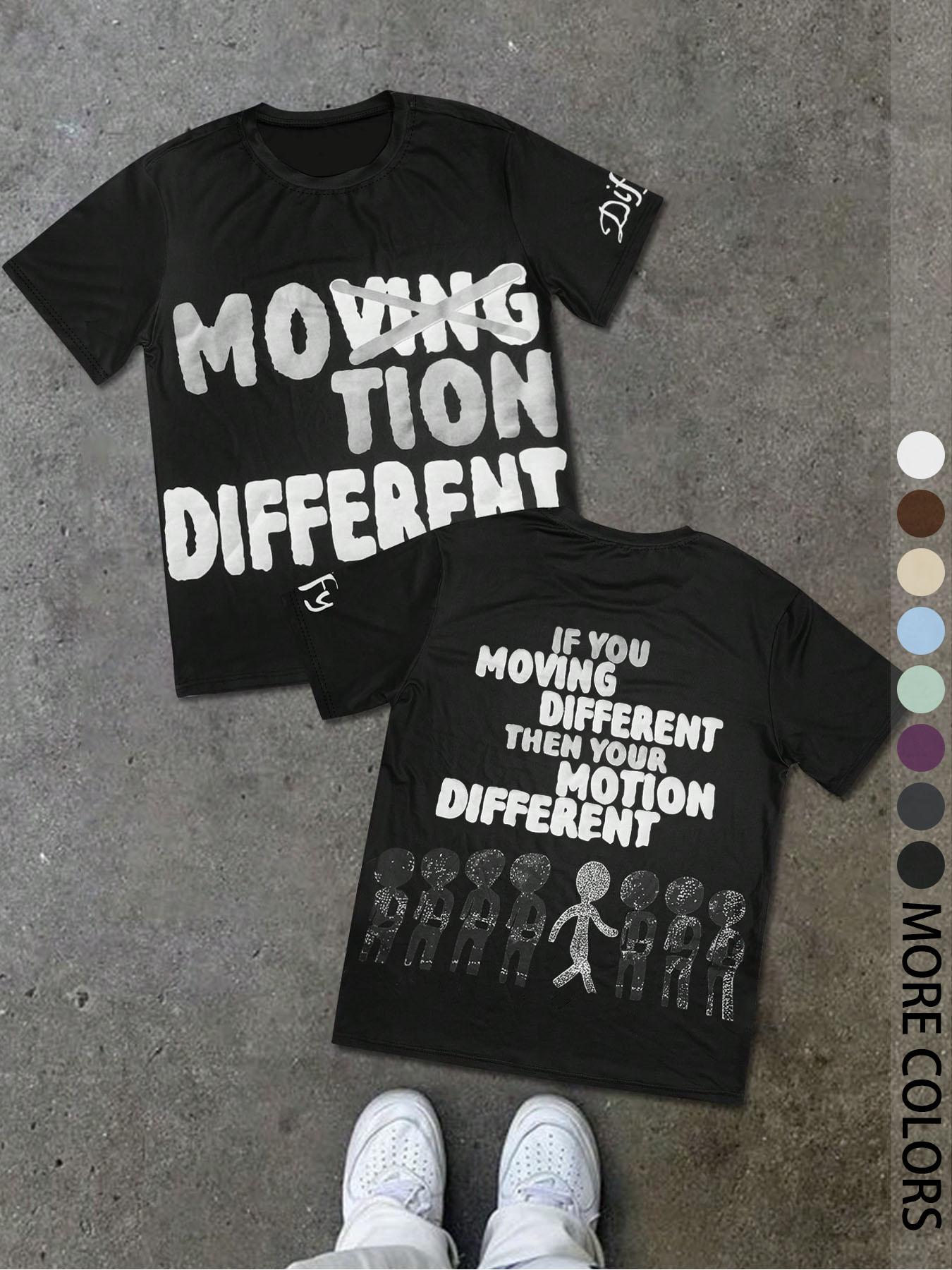 Men's and Women's Short Sleeve T-Shirt with Letter Character Print, Stylish Casual Fit Summer Tee for Youth, Versatile American Trendy Style