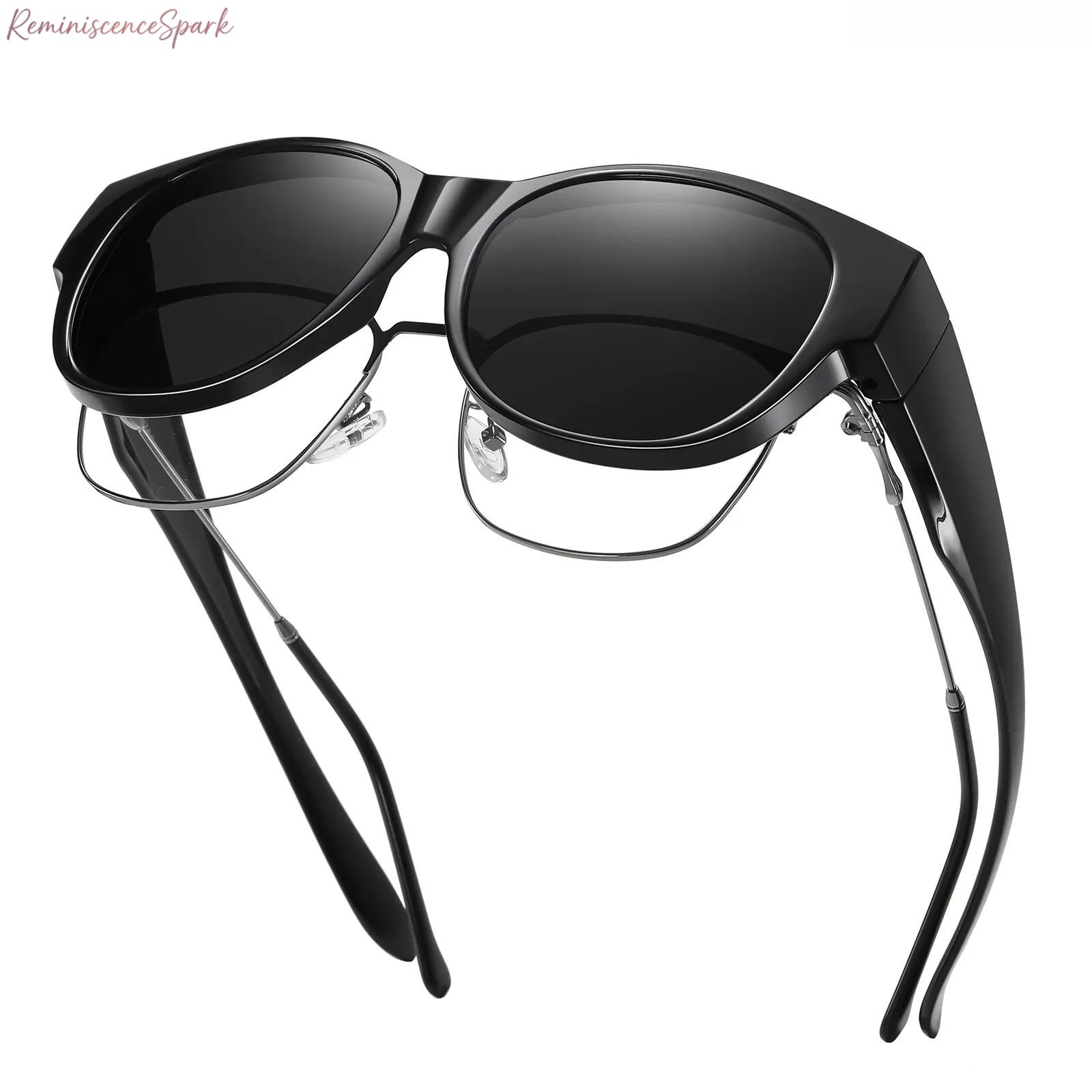 Unisex Oversized Polarized Eyewear 4-Pack, Large Frame Fit-Over Fashion Shades, UV400 Lightweight Anti-Glare for Outdoor Sports, Driving, Classic Design, Polarized Lenses