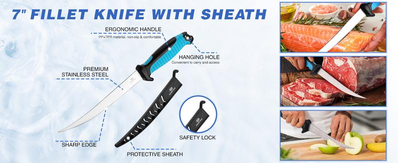 #JumpstartSale MOSSY OAK Fish Fillet Knife Set, 5 PCS Fish Cleaning Kit Includes 7" Fishing Knife, Non-Slip Fish Fillet Mat, Knife Sharpener, Fish Scaler Remover and Cut Resistant Gloves, Fishing Accessories Gifts #JumpstartSale MOSSY OAK Fish Fillet Knife Set, 5 PCS Fish Cleaning Kit Includes 7" Fishing Knife, Non-Slip Fish Fillet Mat, Knife Sharpener, Fish Scaler Remover and Cut Resistant Gloves, Fishing Accessories Gifts