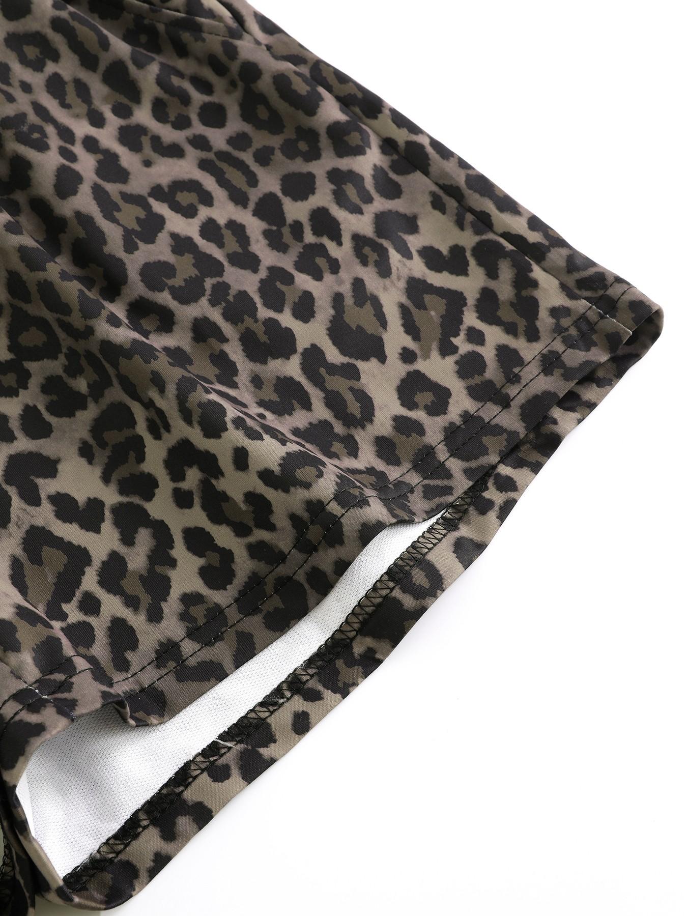 3-Pack Women's Summer Solid + Camo Tree Pattern + Leopard Print Logo Side Pocket Loose Sporty Shorts, Elastic Waist Design, Essential Shorts for Casual Outdoor Wear, Sports Fitness, and Street Style Outfits