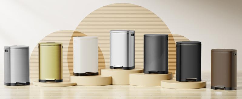 KSSKSS Tall Kitchen Trash Can 13 Gallon 50L Step Garbage Bin with Lid Stainless Steel Removable Inner Bucket Soft Close Ideal for Home Office