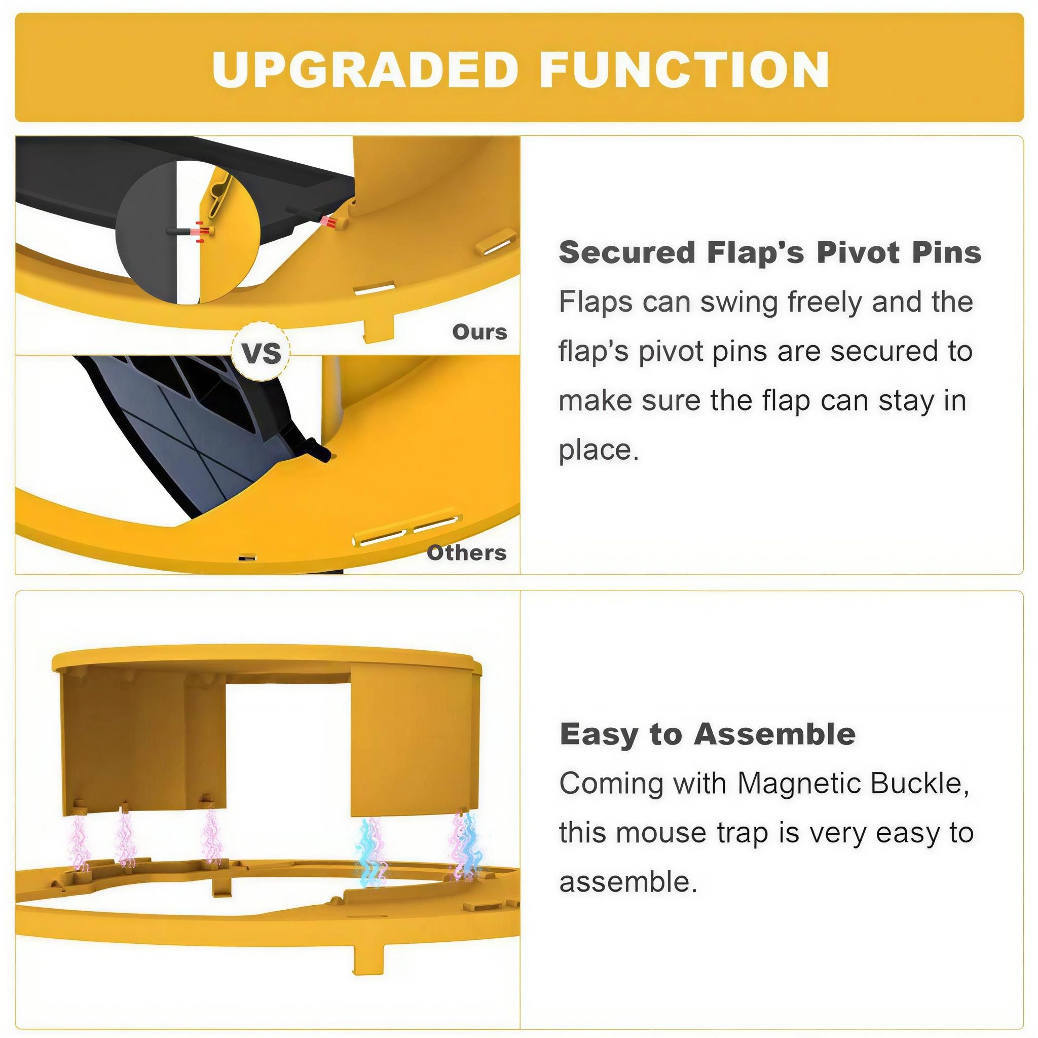 Mouse Trap Bucket - Mouse Traps Indoor for Home - Multi-Catch, Auto-Reset, Humane or Lethal Rat Trap - ABS Material -Reusable Mouse Trap,Flip N Slide Bucket Lid Mouse Trap, Mouse Traps Bucket for Indoor and Outdoor Use