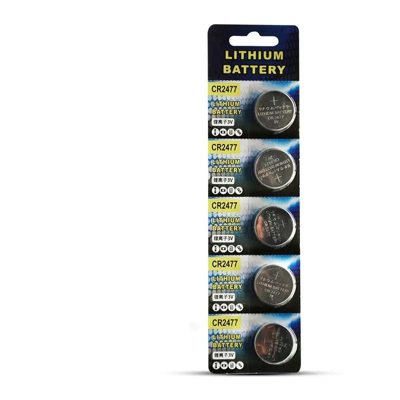 5pcs Cr2032/cr2450/cr2430/cr2477 3v Lithium Button Coin Cell Batteries, Compatible for Electronic Remotes, Toys, Digital Weighing