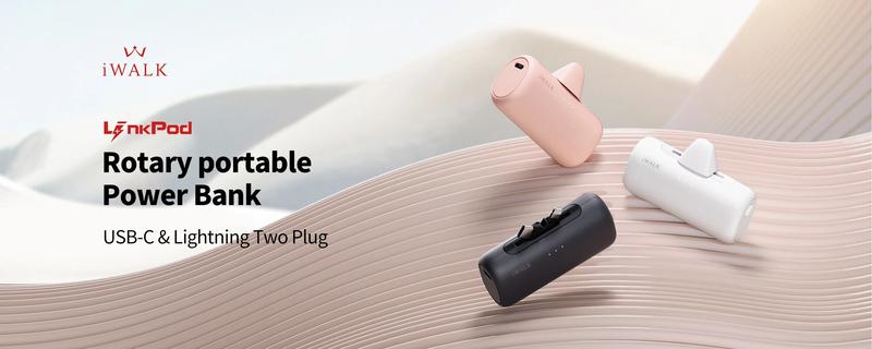 iWALK 5000mAh 2-in-1 Connector Portable Charger LinkPod Switch Power Bank for iPhone & Android Devices Travel Gadgets Usb Battery Operated Usb Battery Adapter